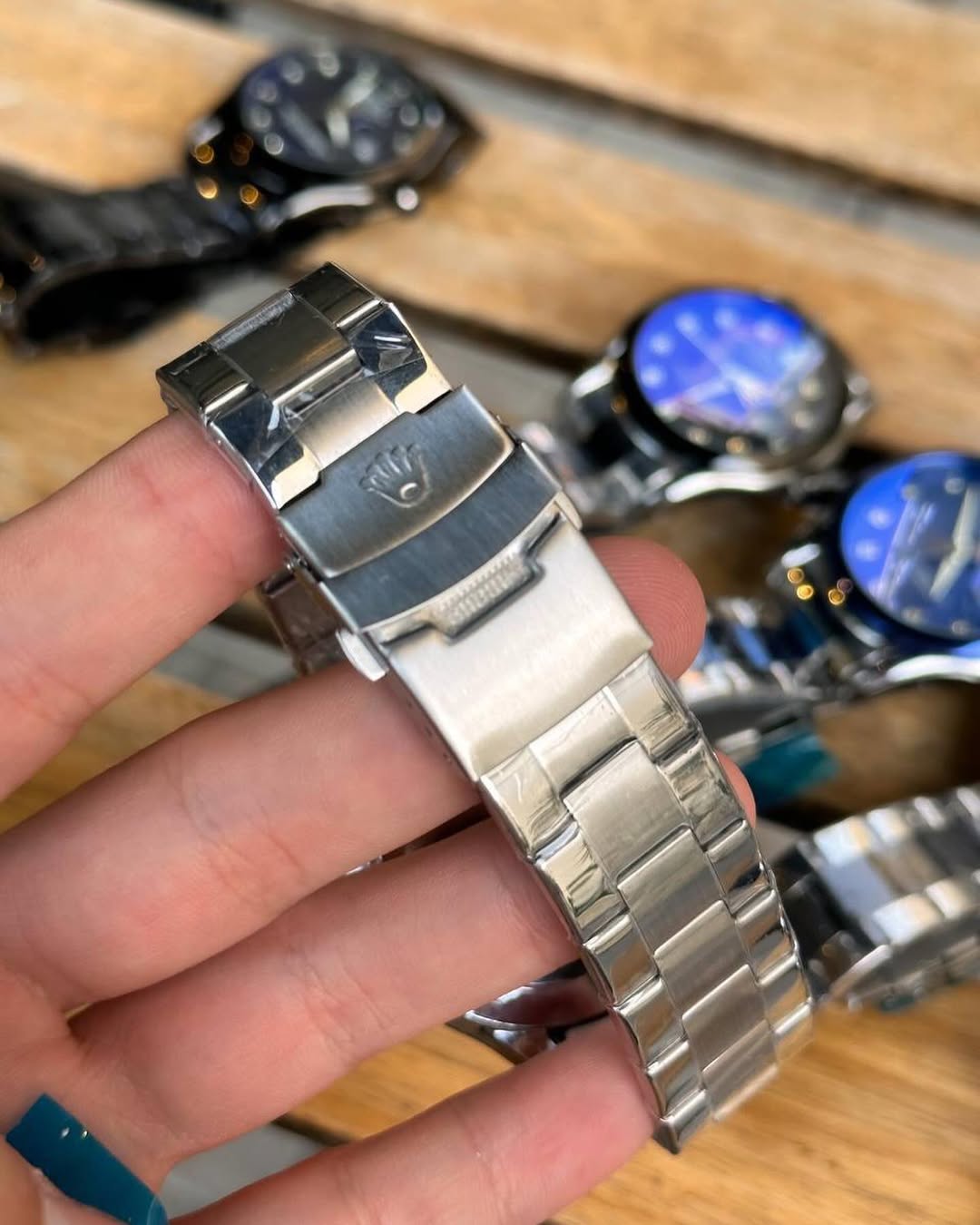 ساعة Rolex Metal Watch – Logo Hands Design لون_سيلفر ميناء سيلفر واسود